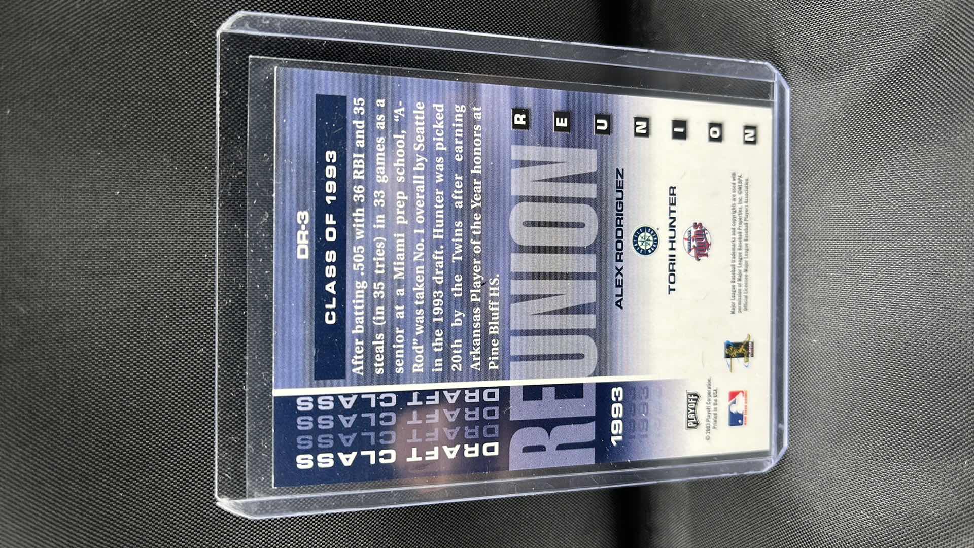 Photo 1 of 2003 playoff prestige 1993 draft class Alex Rodriguez and torii hunter DR-3