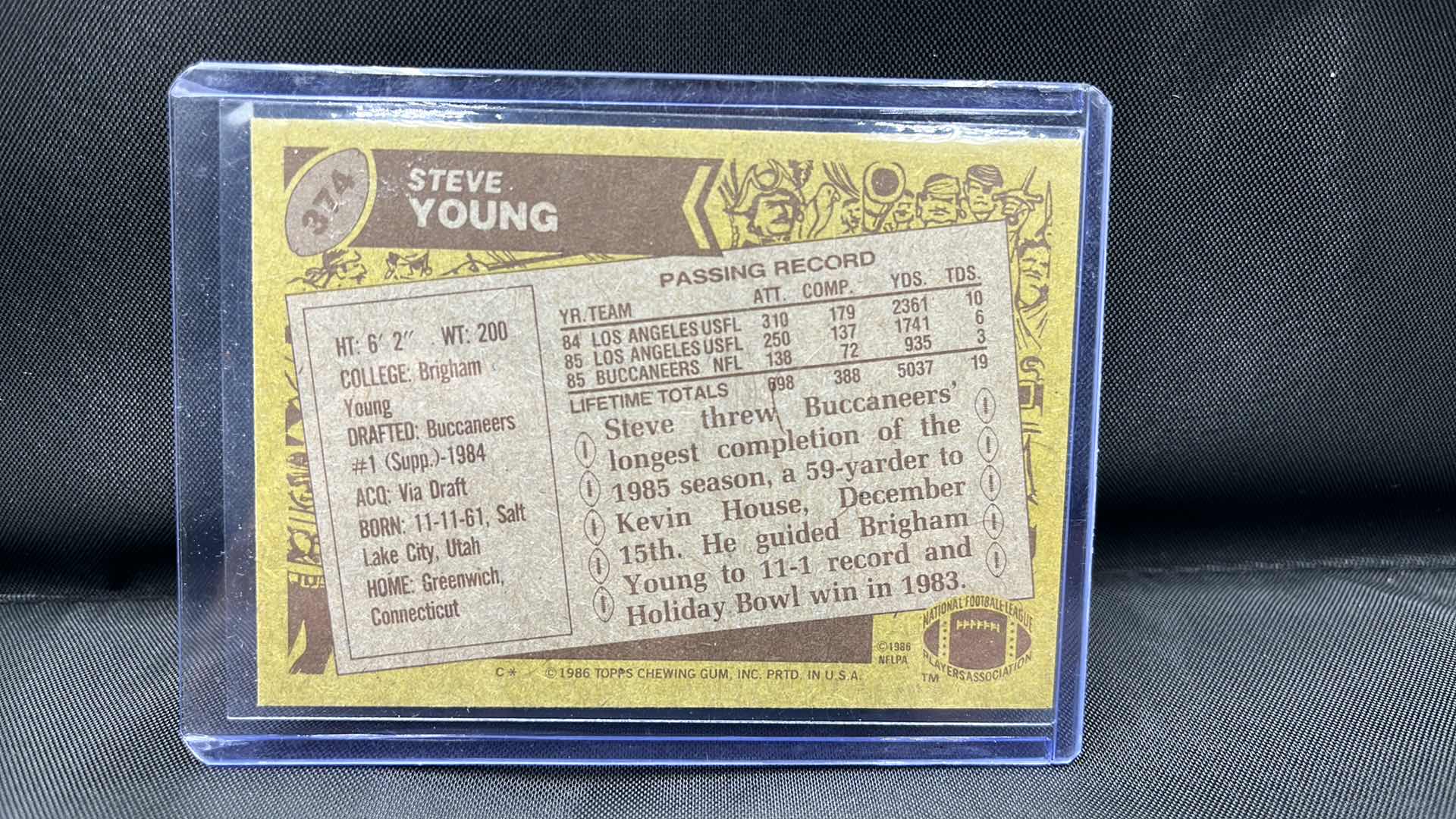 Photo 1 of 1986 TOPPS Steve young 374