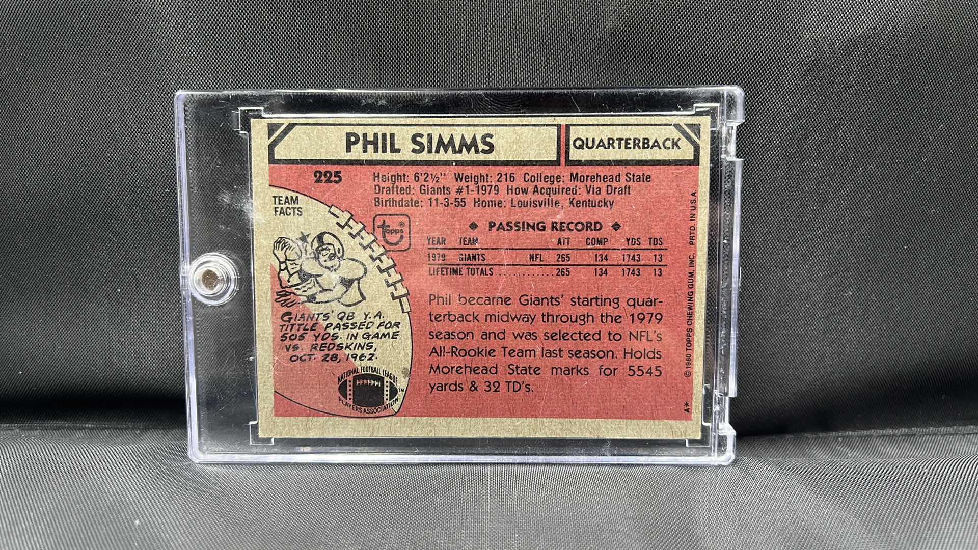 Photo 1 of 1980 TOPPS  rookie Phil simms 225