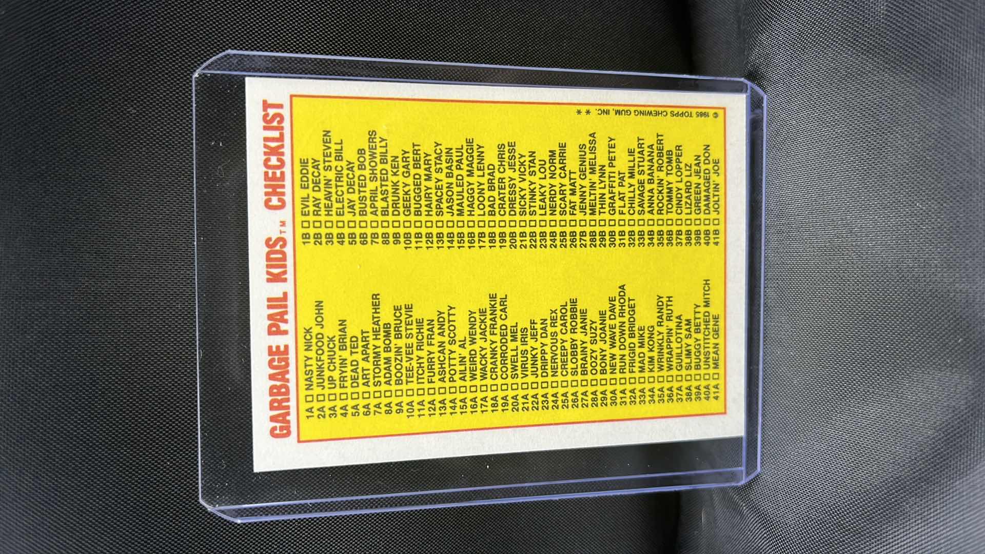 Photo 1 of 1985 Garbage Pail Kids OS1 8b Blasted Billy GPK Series 1 Matte Center