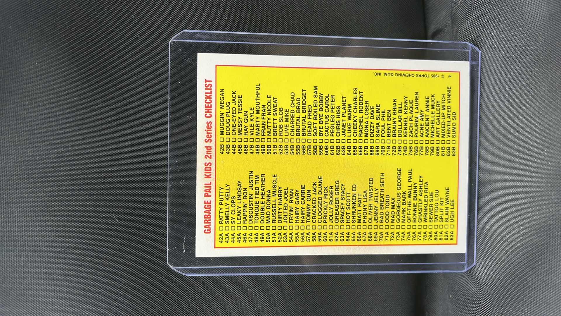 Photo 1 of 1985 TOPPS Garbage Pail Kids rappin Ron #46a