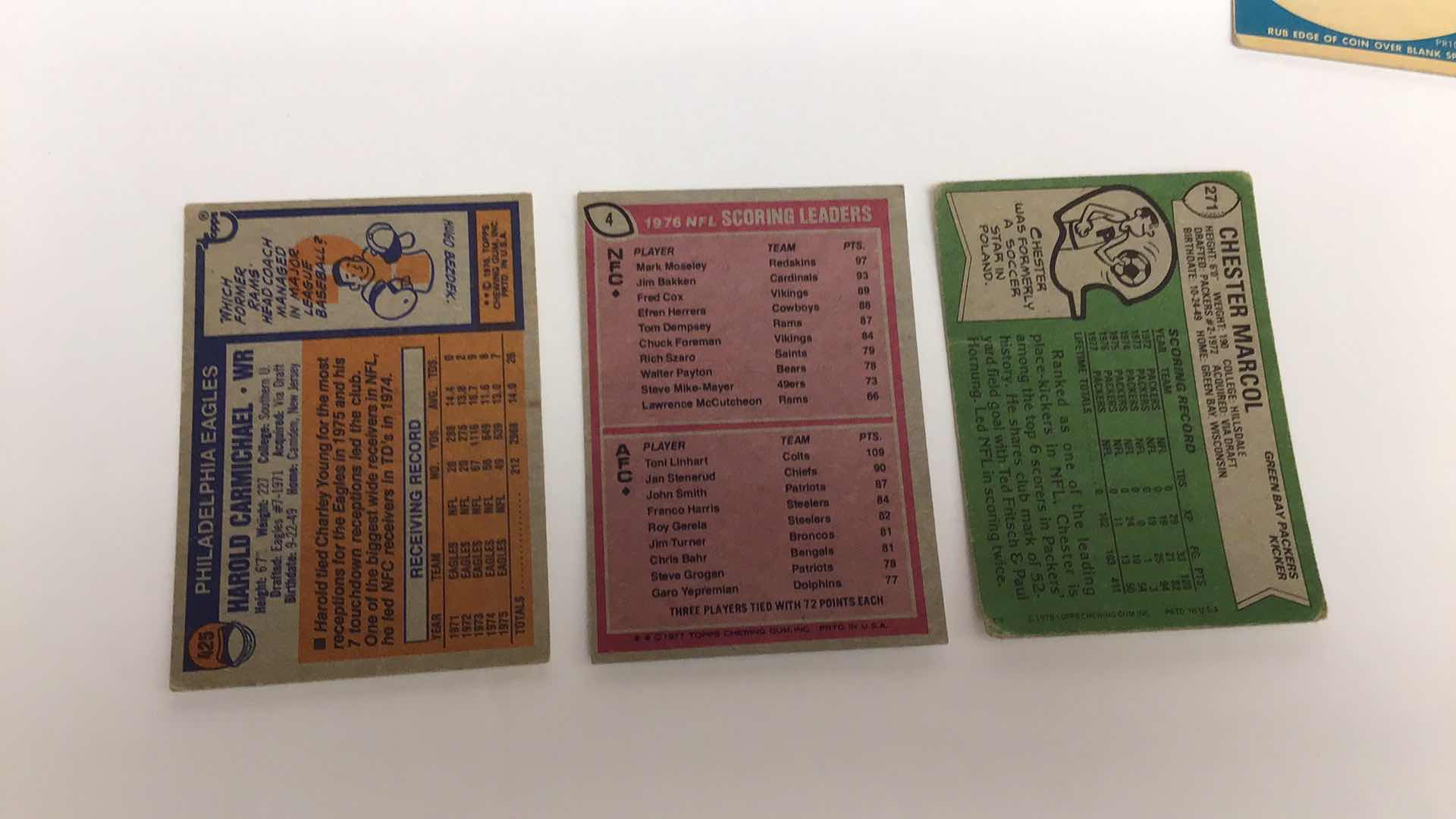 Photo 4 of $50 LOT OF APPROX 125 TOPPS CHEWING GUM NFL CARDS/1 SCRATCHER 1970S*