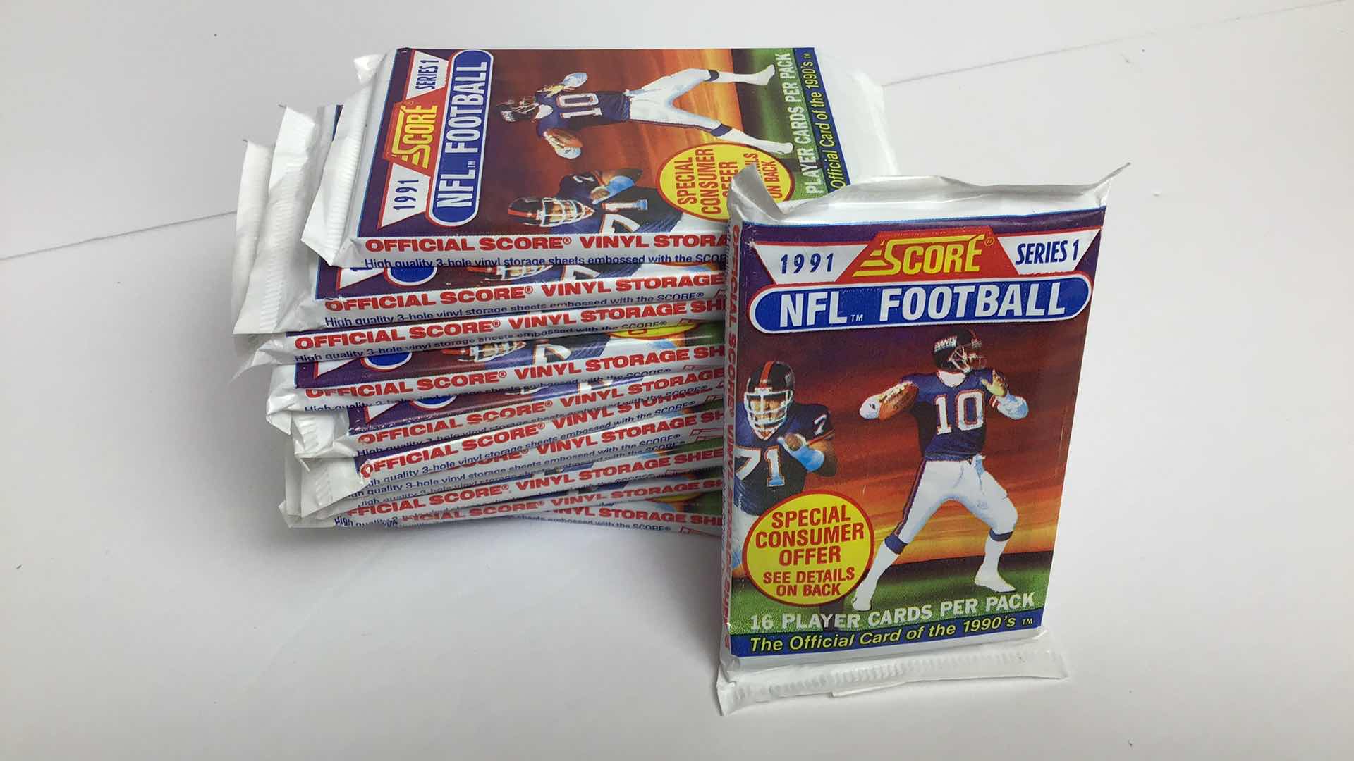 Photo 1 of $80 13 SEALED PACKS OF SCORE 1991 SERIES 1 NFL TRADING CARDS*