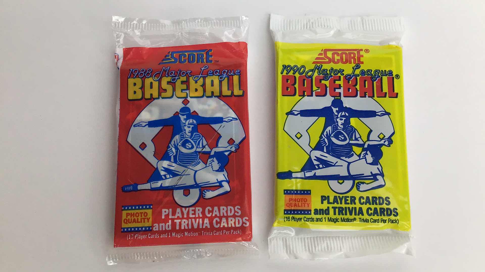 Photo 1 of $100 LOT OF 10 SEALED SCORE MLB CARDS (7X 1988 PACKS, 3X 1990 PACKS)*