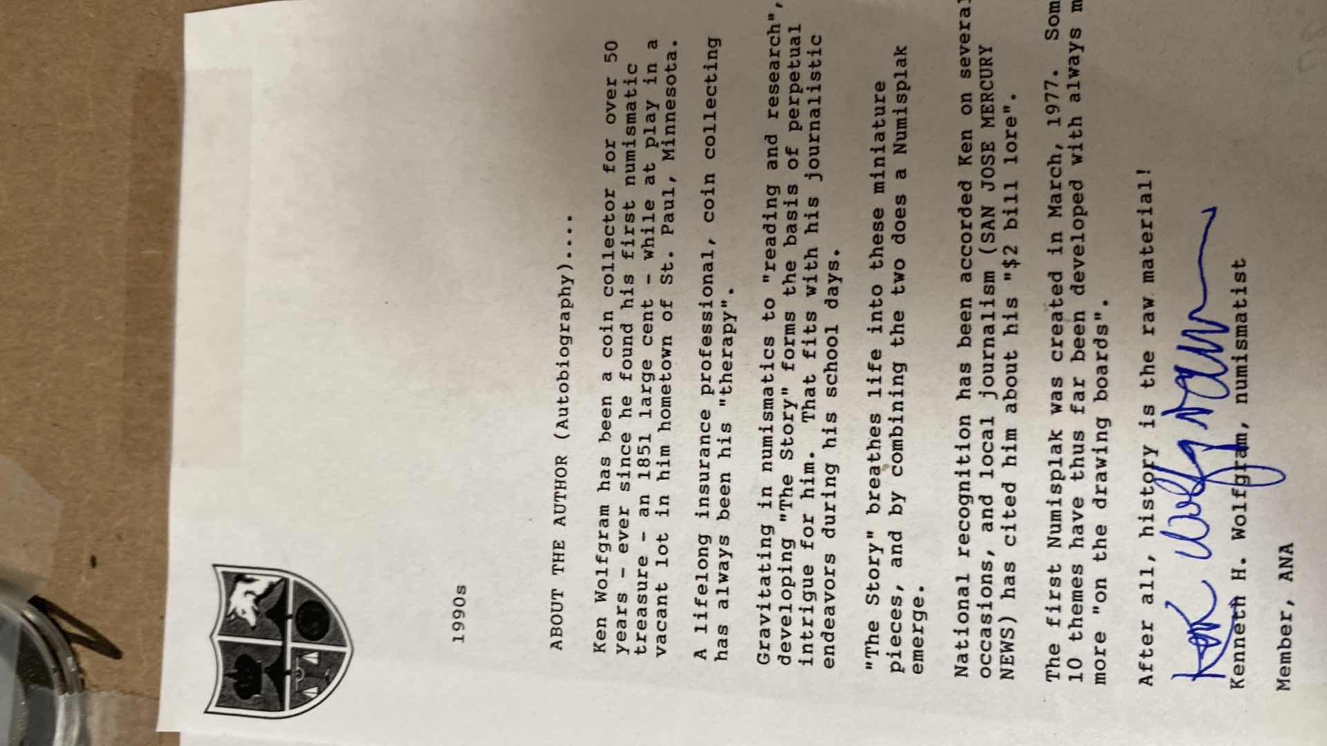 Photo 8 of 5-FRAMED COIN & MONEY COLLECTION ARTWORK 9 1/2” x 12”