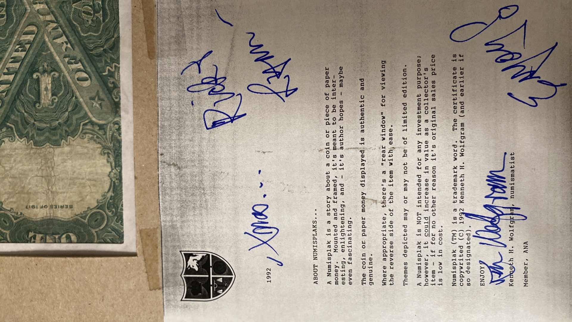 Photo 11 of 5-FRAMED COIN & MONEY COLLECTION ARTWORK 9 1/2” x 12”