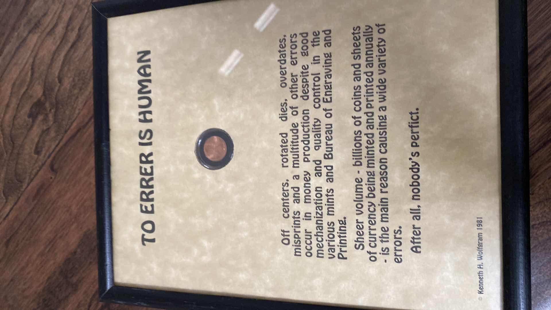 Photo 12 of 5-FRAMED COIN & MONEY COLLECTION ARTWORK 9 1/2” x 12”