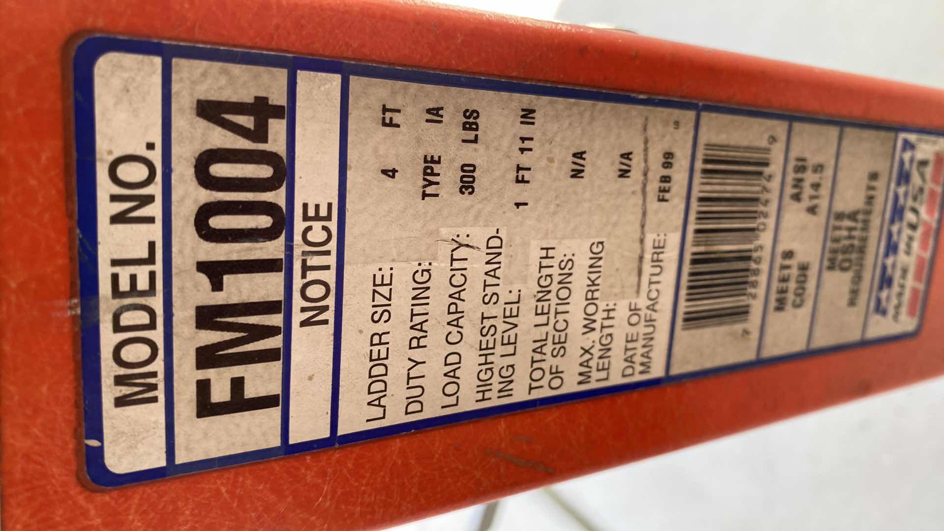 Photo 1 of LOUISVILLE 4’ LADDER