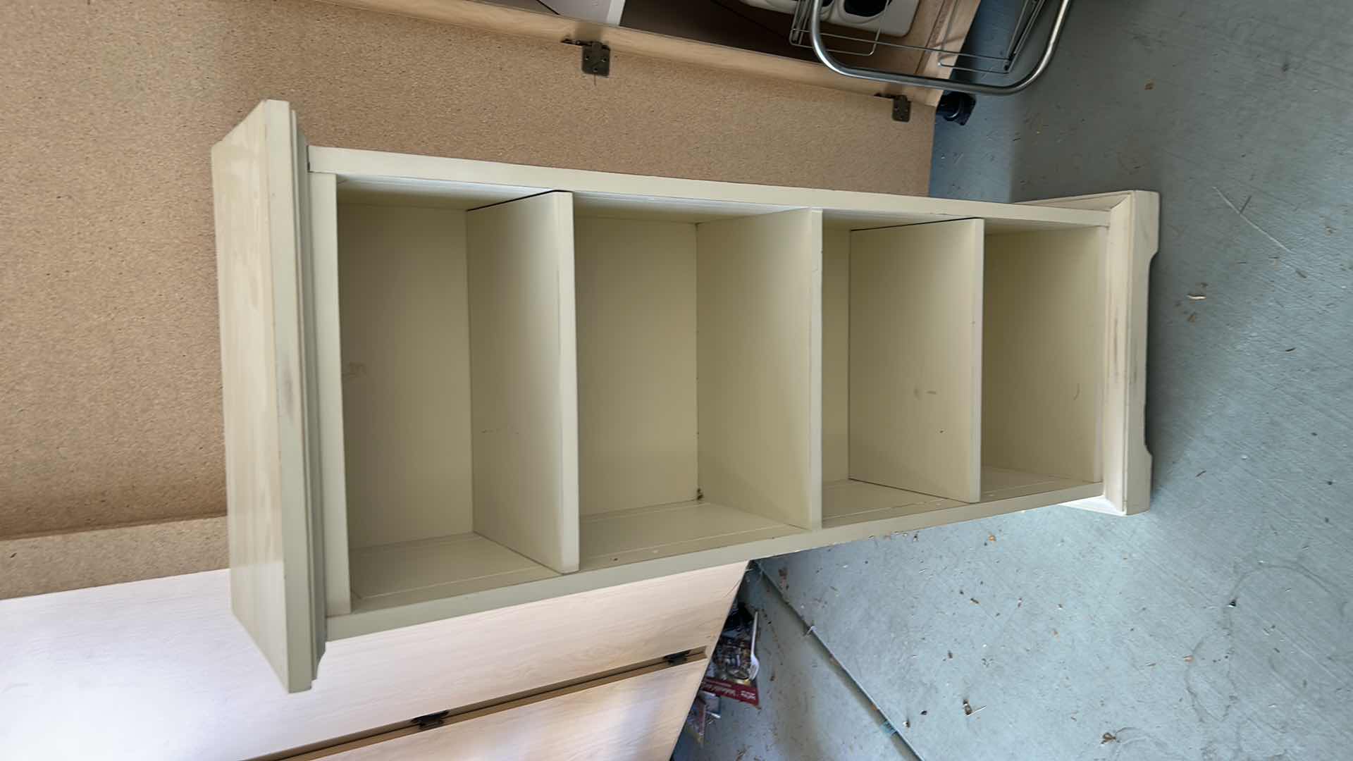 Photo 8 of DISTRESSED IVORY ADJUSTABLE SHELF DISPLAY SHELVES 19” x 11” x 46.5”