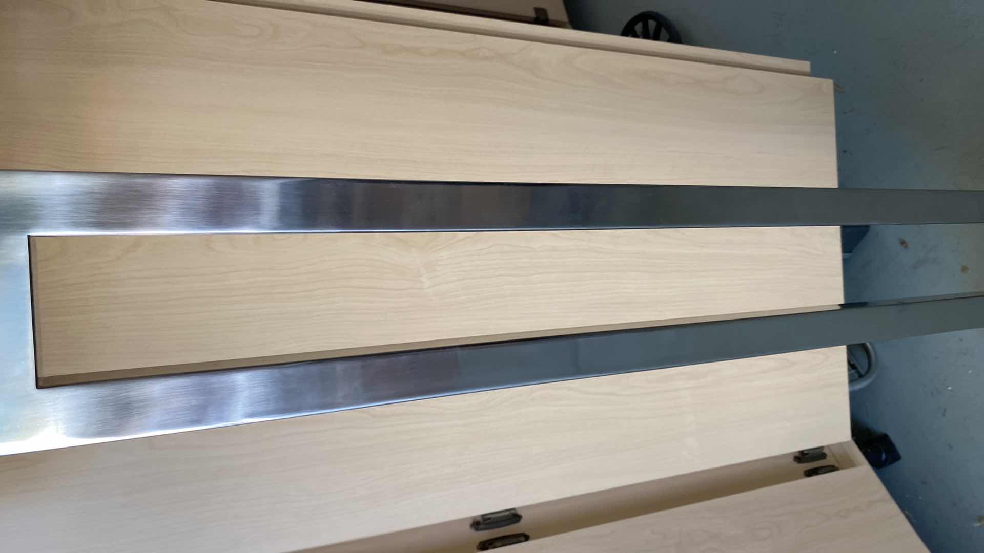 Photo 1 of SILVER COLOR FLOOR LAMP WITH BLACK BASE H60”