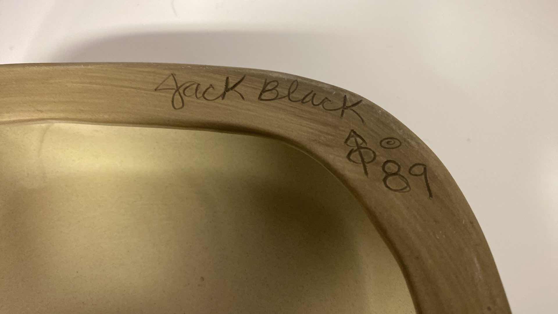 Photo 1 of JACK BLACK NAVAJO POTTERY 1989 WOMAN SEATED ON ROCK 5 1/2“ x 10“