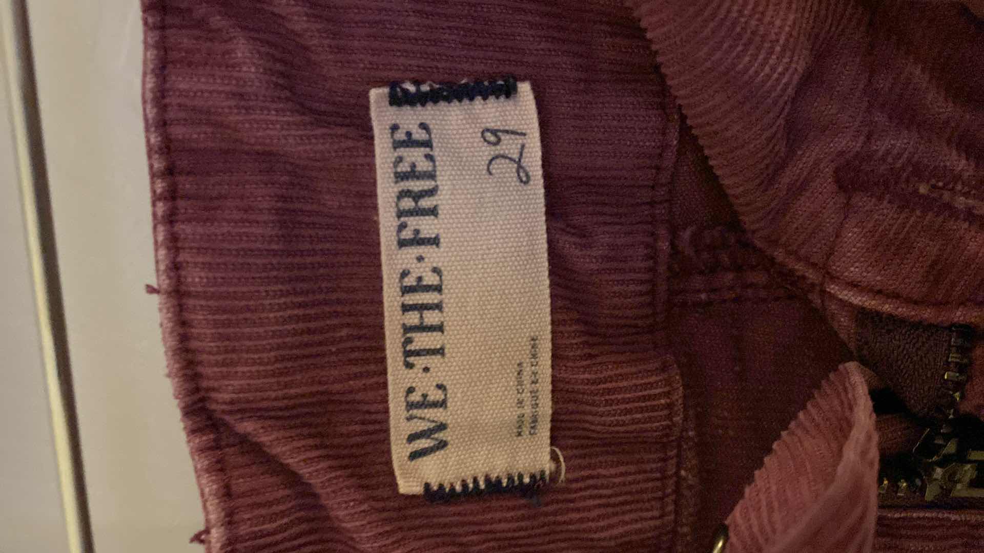 Photo 3 of 2-WOMENS SIZE 29 FREE PEOPLE HIGH RISE CORDUROY FLARE JEANS BERRY AND RUST COLORS