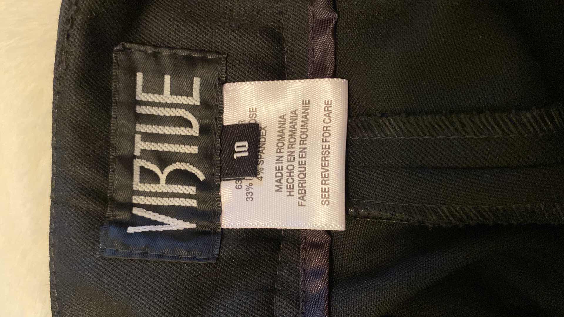 Photo 3 of WOMENS SIZE 10 VIRTUE CUFFED BLACK DESS PANTS, XL (FITS LIKE LARGE)CHRISTINA V BLACK TUNIC & 2 SIZE O CHICOS V NECK SLEEVE EMBELLISHED SWEATERS MAGENTA AND EMERALD GREEN