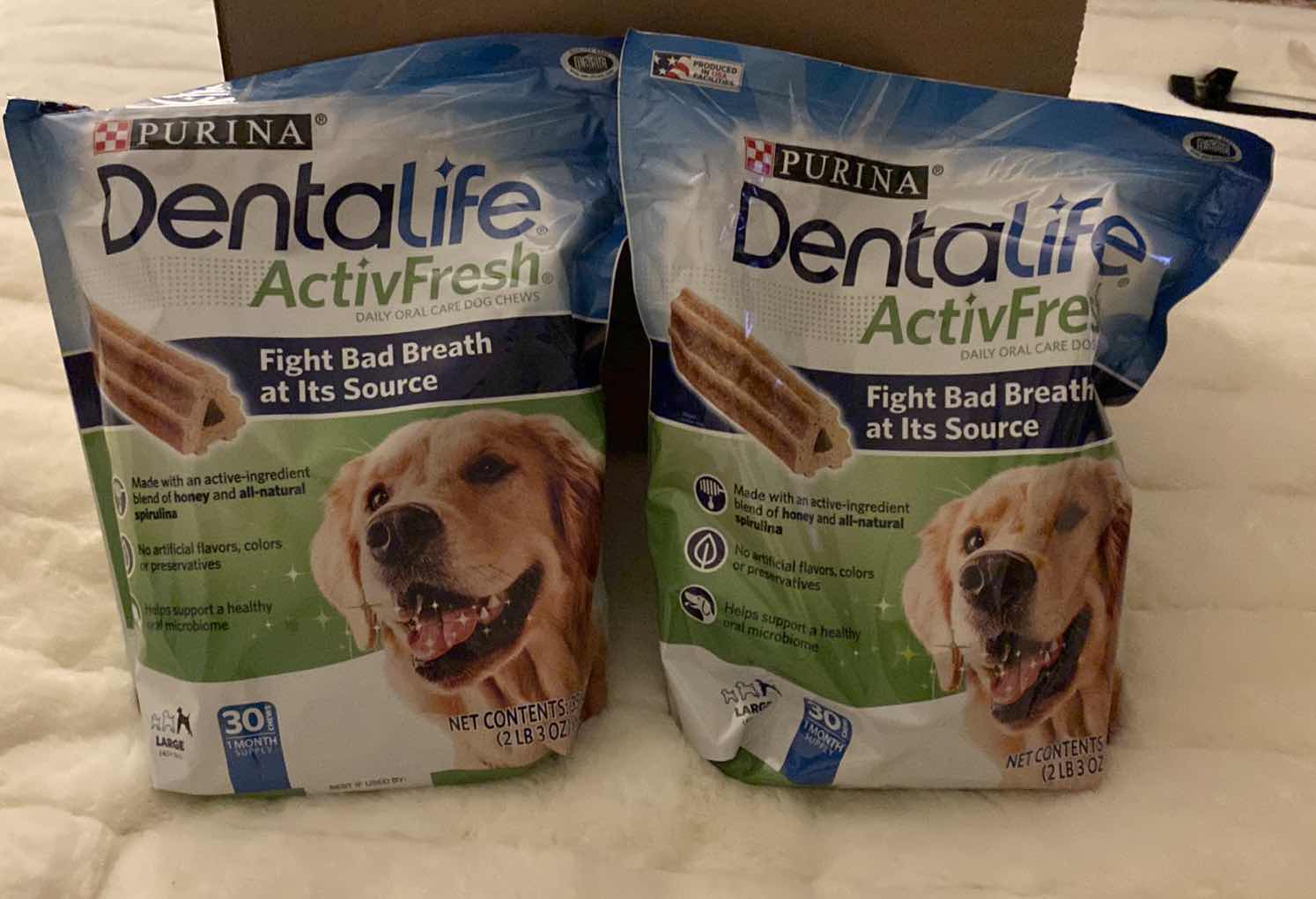 Photo 1 of 2 BAGS PURINA DENTALIFE LARGE DOG TREATS 30 TREATS PER BAG 2lb 3 oz.  BEST BY NOV 2023