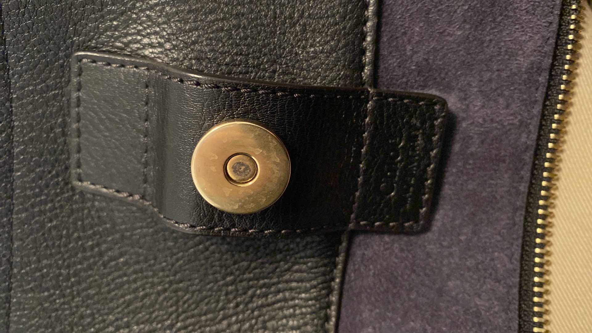 Photo 1 of AUTHENTIC CHLOE SINGLE SIZE MILO BLACK LEATHER & SUEDE TOTE - LIKE NEW- FINAL SALE - NOT RETURNABLE 13” X 7” H 11” NOT INCLUDING HANDLES, INCLUDES PELKIN PINK FELT ORGANIZER