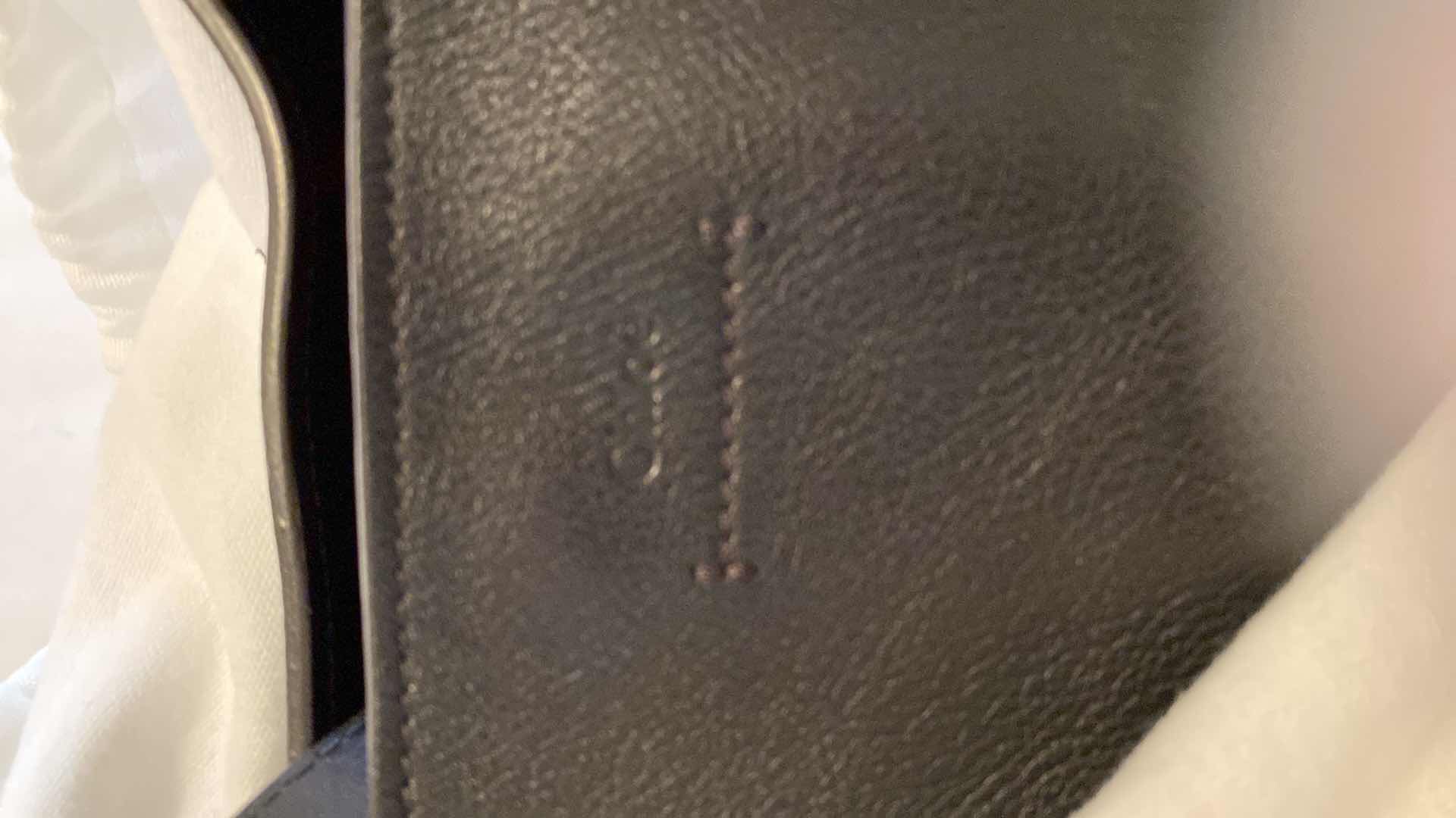 Photo 15 of AUTHENTIC CHLOE SINGLE SIZE MILO BLACK LEATHER & SUEDE TOTE - LIKE NEW- FINAL SALE - NOT RETURNABLE 13” X 7” H 11” NOT INCLUDING HANDLES, INCLUDES PELKIN PINK FELT ORGANIZER