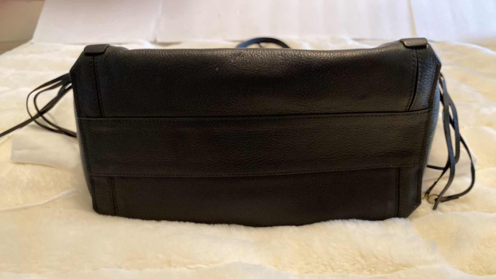 Photo 12 of AUTHENTIC CHLOE SINGLE SIZE MILO BLACK LEATHER & SUEDE TOTE - LIKE NEW- FINAL SALE - NOT RETURNABLE 13” X 7” H 11” NOT INCLUDING HANDLES, INCLUDES PELKIN PINK FELT ORGANIZER