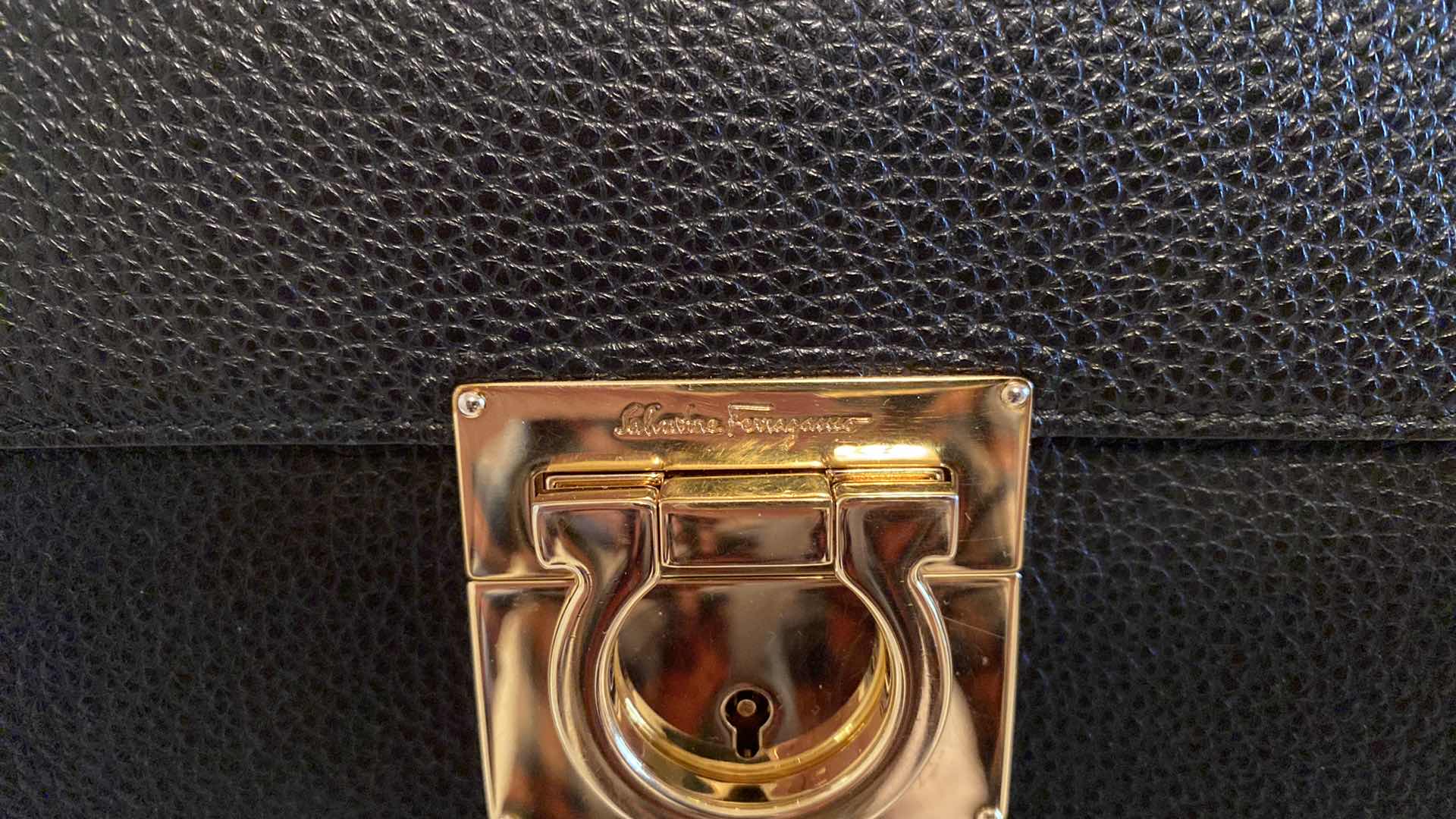 Photo 1 of AUTHENTIC SALVATORE FERRAGAMO MARISOL NERO CALF AND NERO SKIN HANDBAG WITH BOX, FINAL SALE, NOT REFUNDABLE 10 1/2” x 3” H8 1/4”