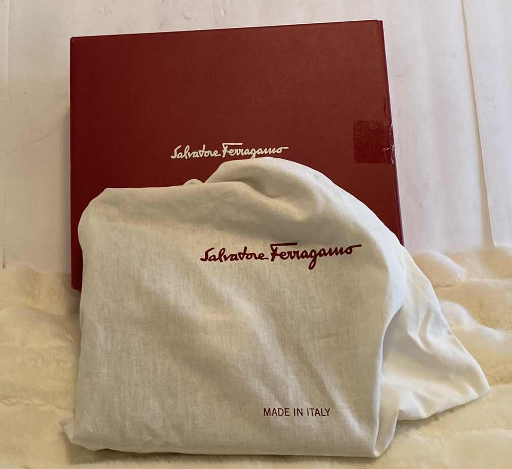 Photo 1 of AUTHENTIC SALVATORE FERRAGAMO MARISOL NERO CALF AND NERO SKIN HANDBAG WITH BOX, FINAL SALE, NOT REFUNDABLE 10 1/2” x 3” H8 1/4”