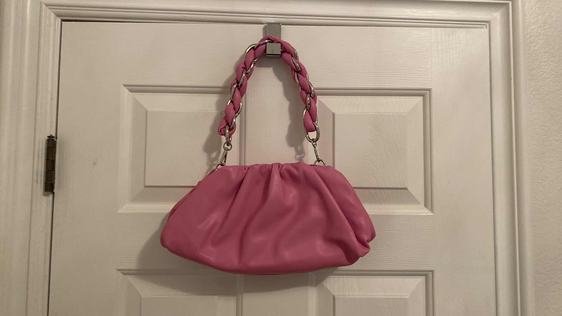 View 3 of 2 HANDBAGS TOTE 17.5” X 11 3/4”, INC PINK BAG 12” X 7”