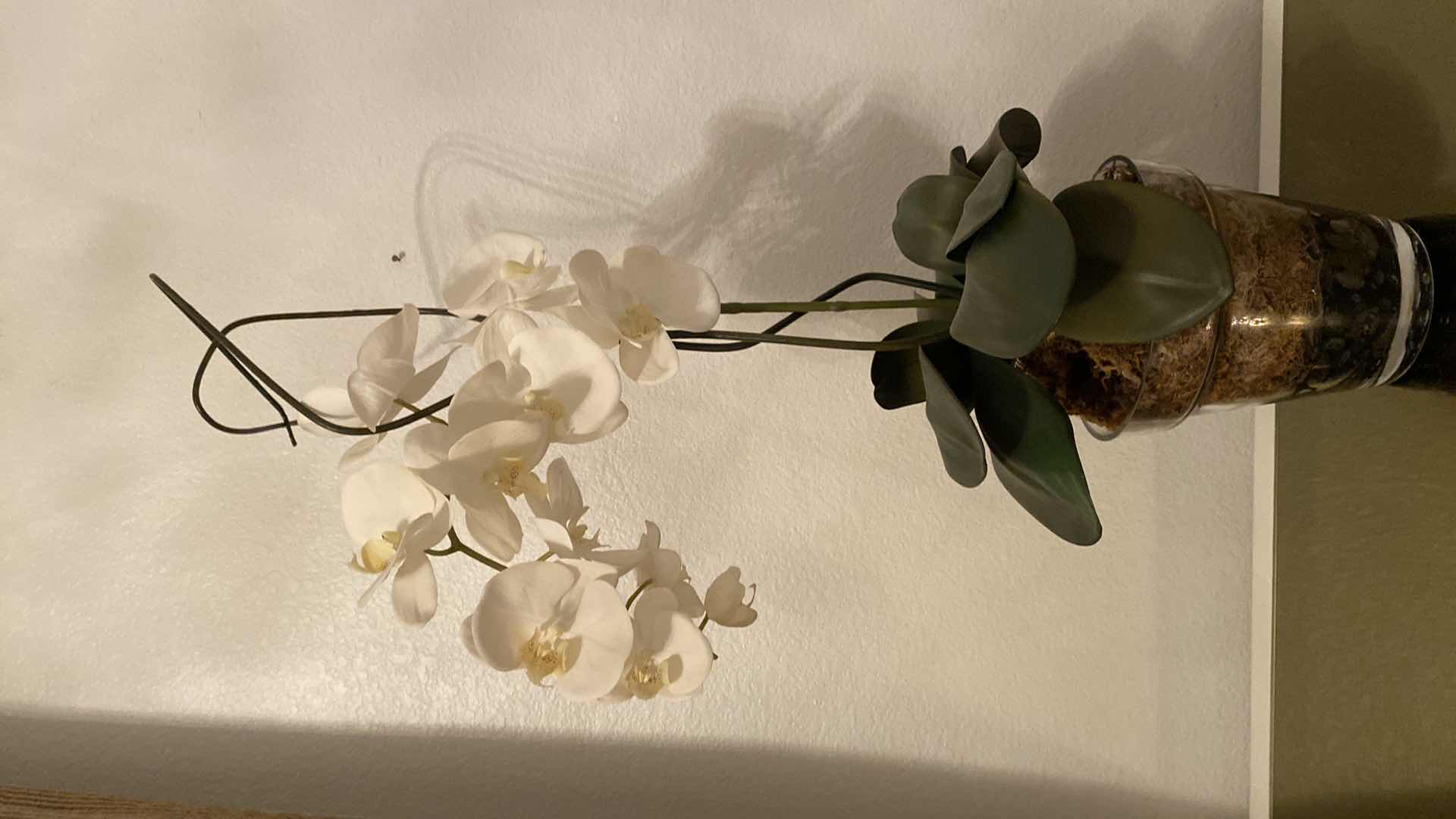 Photo 1 of FAUX ORCHID IN GLASS POT,  8” X 8”, OVERALL H 34 1/2”