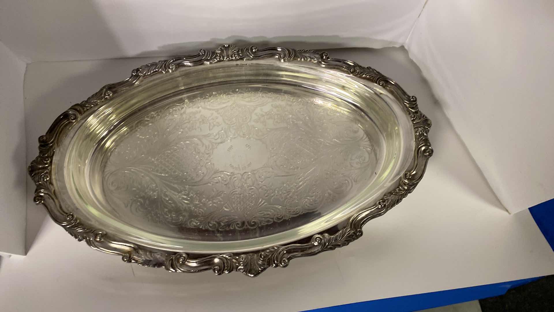 Photo 3 of SILVER PLATED SERVEWARE WITH 2 PYREX INSERTS 20 1/2” x 13 1/2”