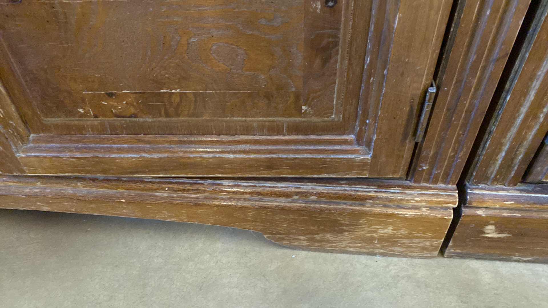 Photo 8 of 2PC VINTAGE WOOD CABINETS 64" x 21” H76” (CONTENTS NOT INCLUDED)