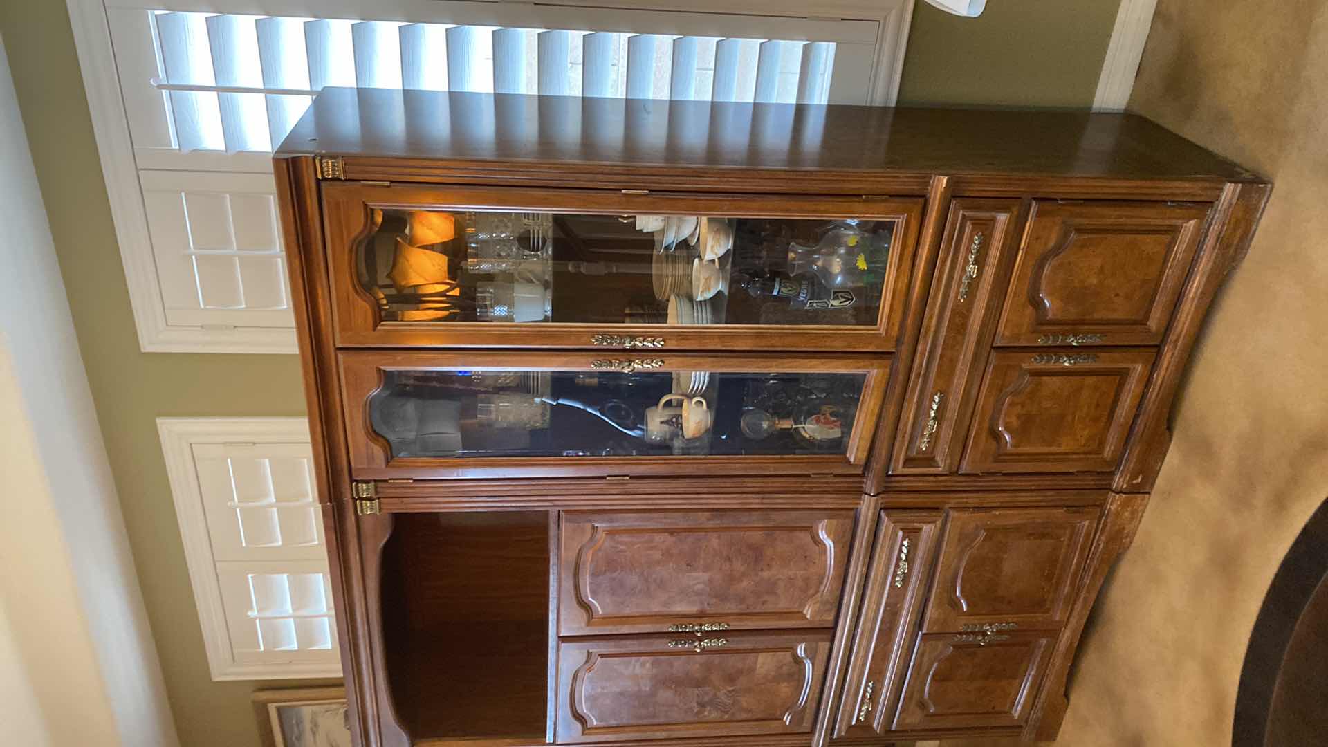 Photo 2 of 2PC VINTAGE WOOD CABINETS 64" x 21” H76” (CONTENTS NOT INCLUDED)