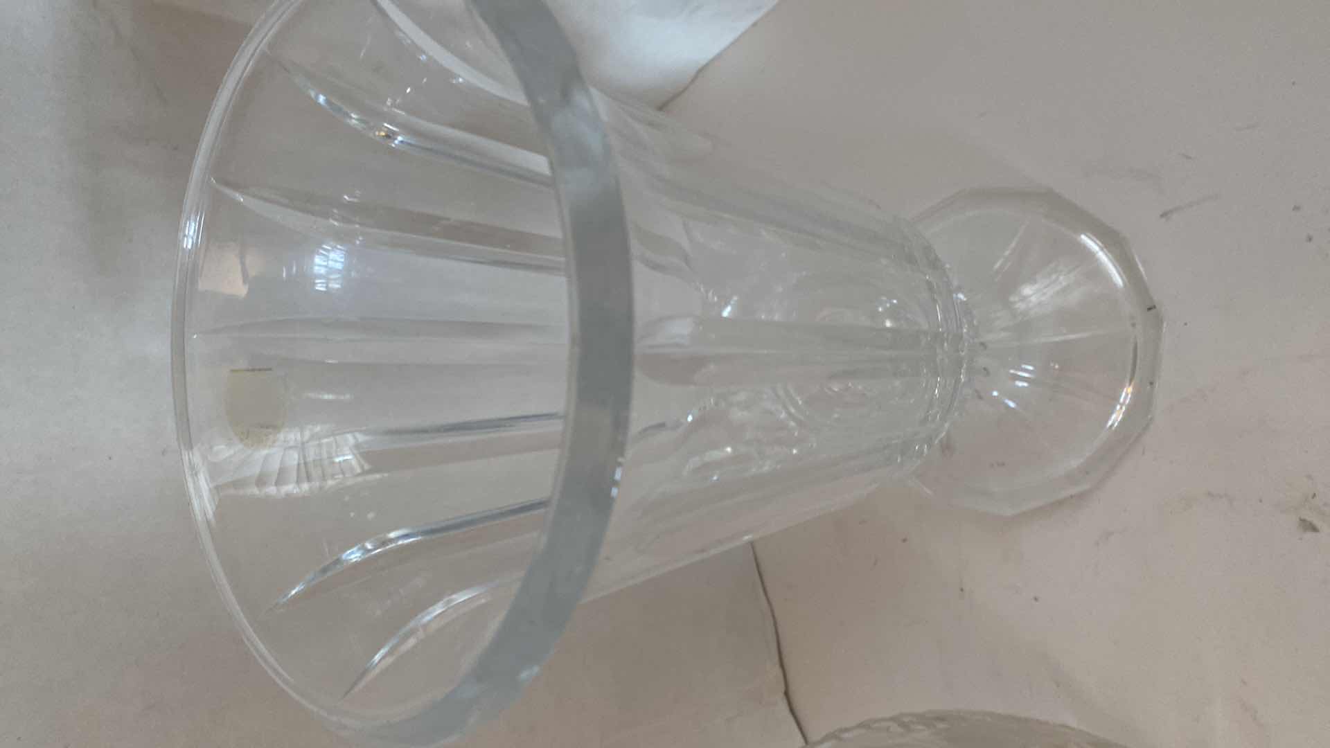 Photo 1 of LEADED GLASS VASE AND CANDLE HOLDER H 12”