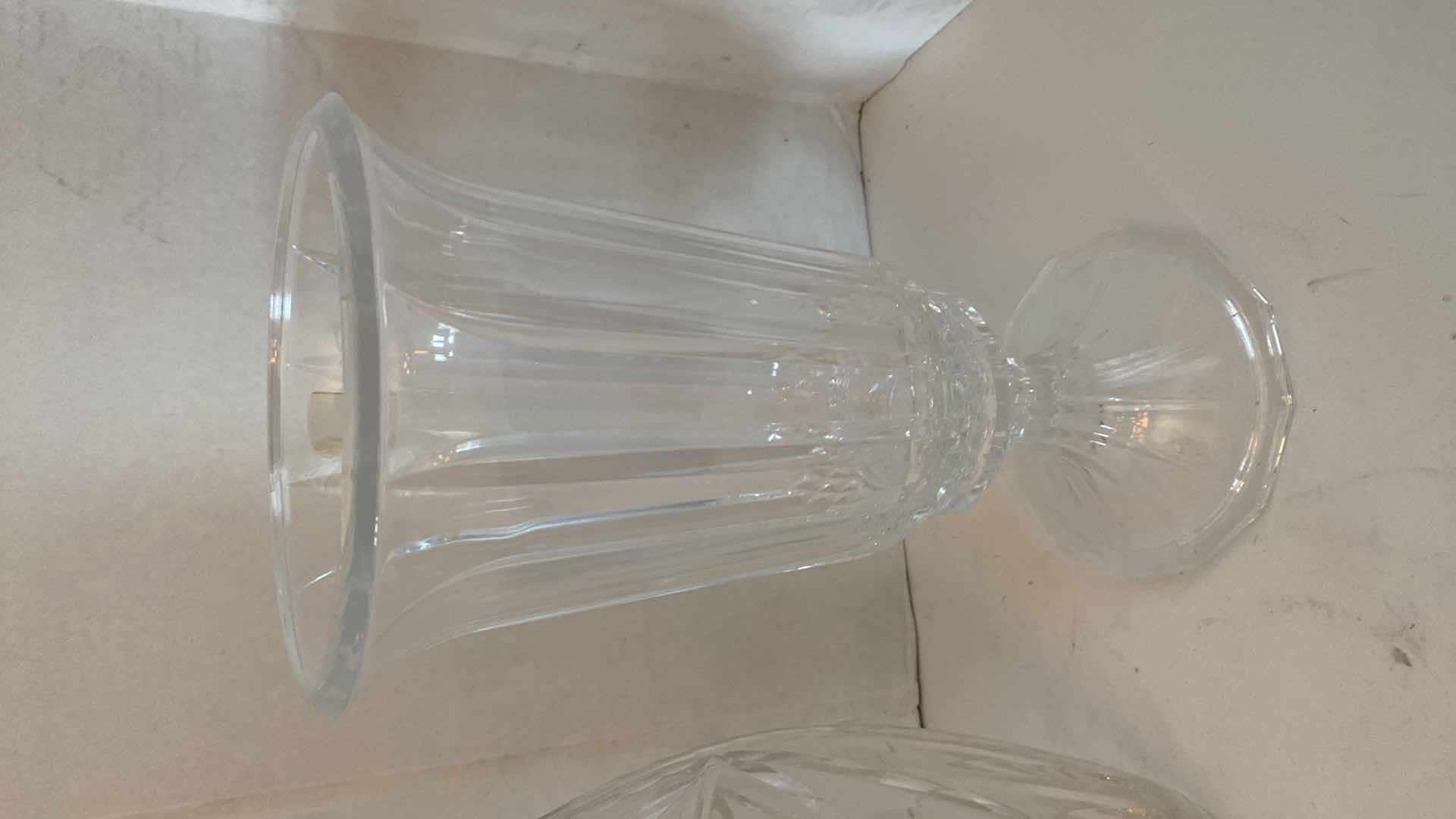 Photo 2 of LEADED GLASS VASE AND CANDLE HOLDER H 12”