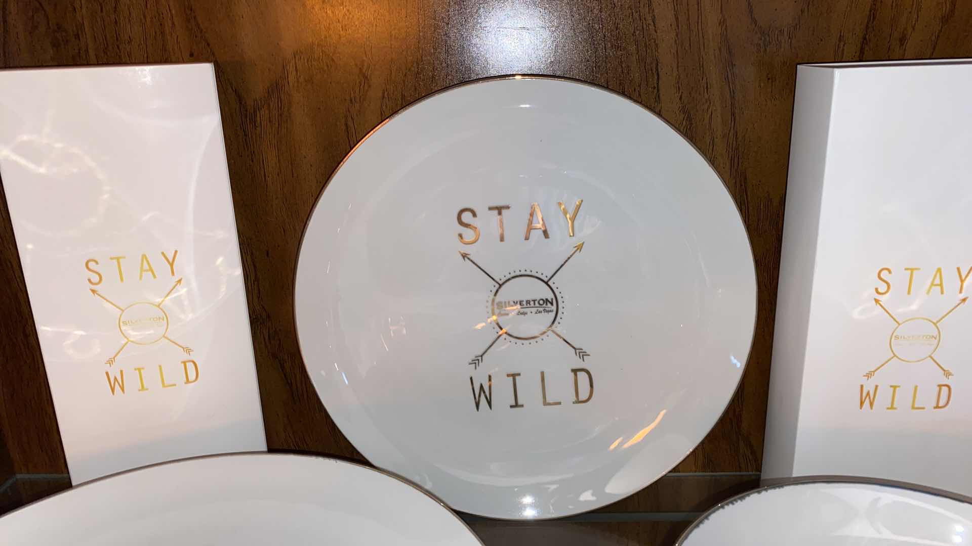 Photo 1 of 16PCS-STAY WILD FROM SILVERTON DISHES & 32PCS FOLD TONE SILVERWARE