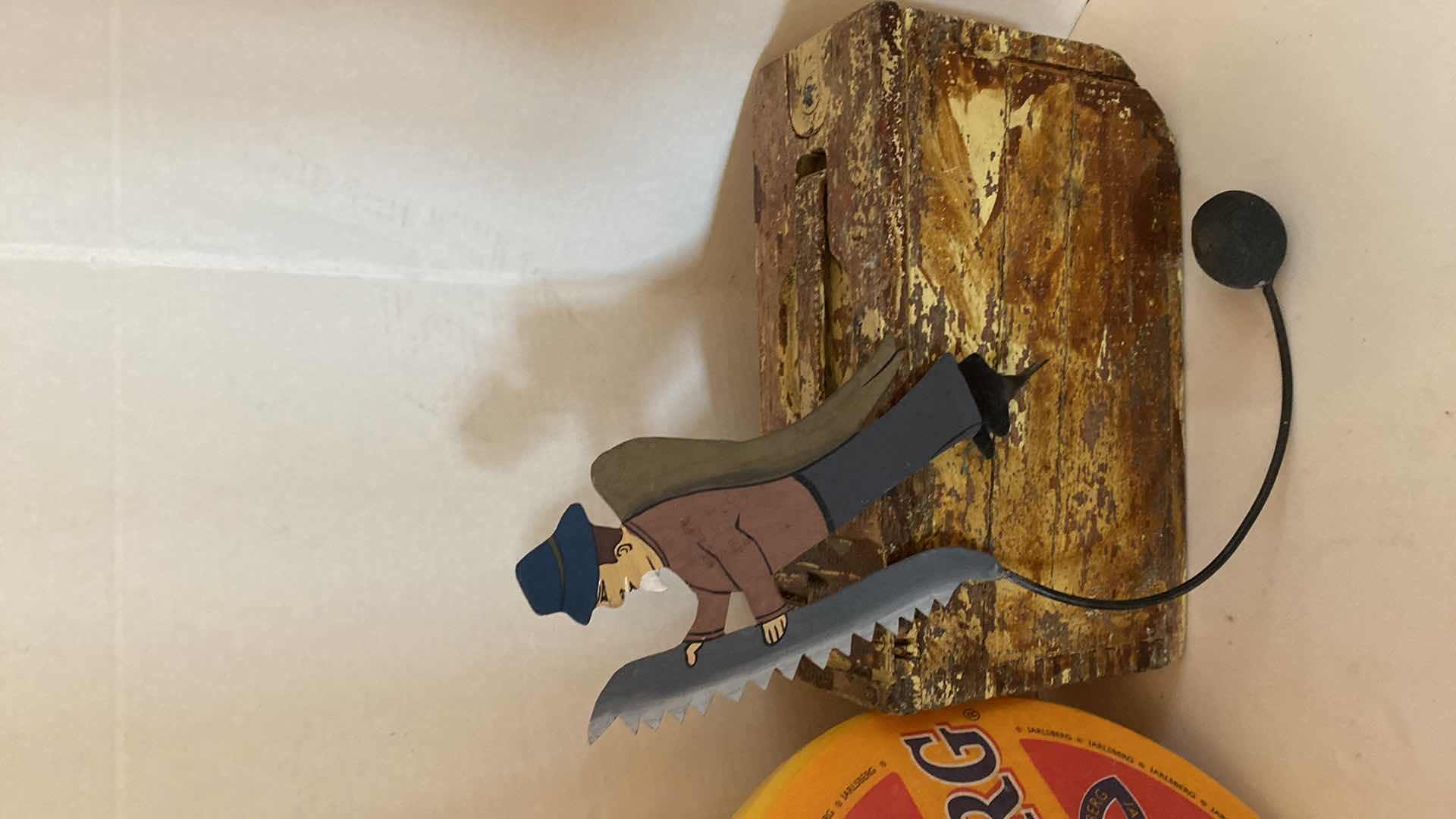 Photo 3 of 3 VINTAGE HOME DECOR JARLSBERG WOOD CHEESE 13.5”