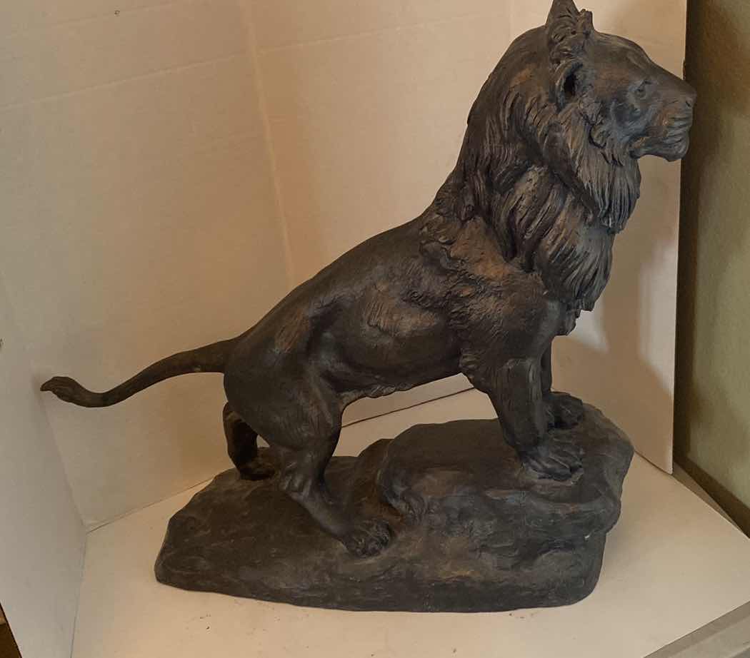 Photo 1 of RESIN LION FIGURINE 29” x 24”