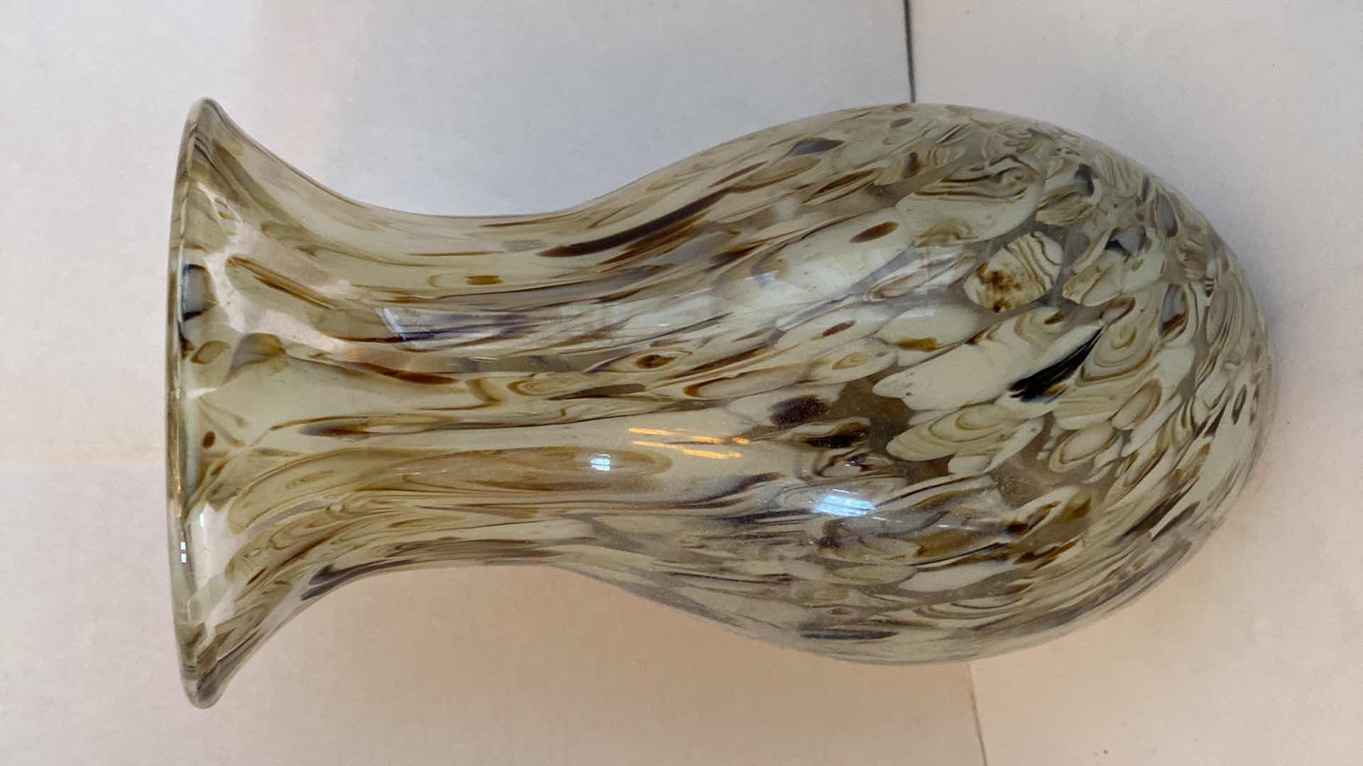 Photo 1 of ART GLASS VASE H 14” WITH SAGE