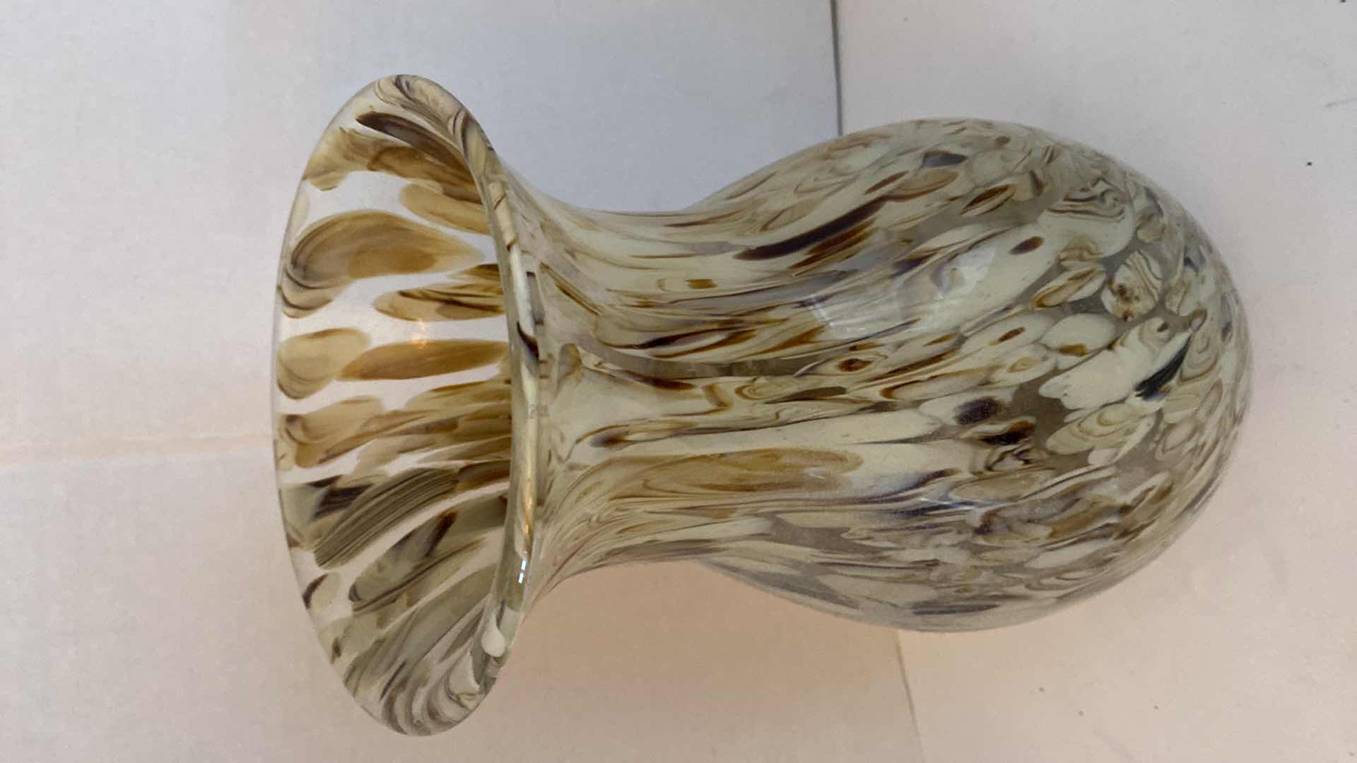 Photo 1 of ART GLASS VASE H 14” WITH SAGE