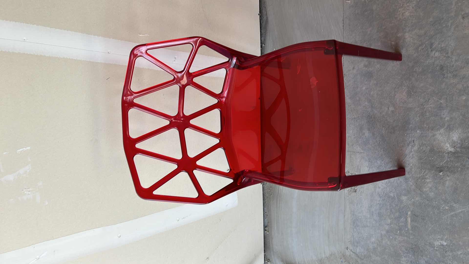 Photo 1 of RED ACRYLIC CHAIR H31”