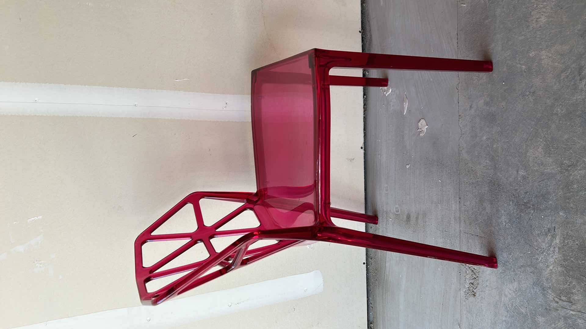 Photo 1 of PINK ACRYLIC CHAIR H31”