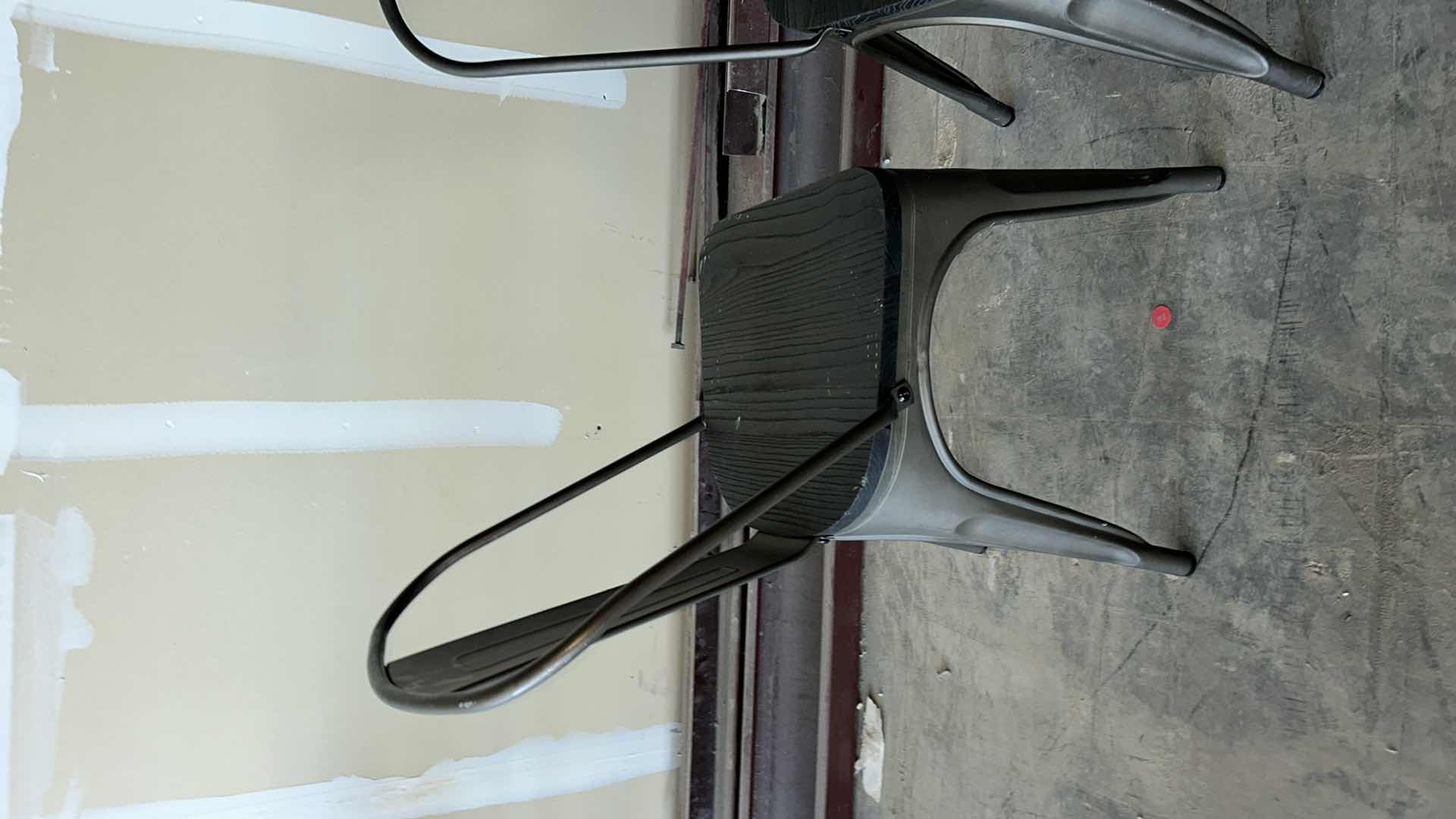 Photo 1 of 2 METAL CHAIRS WITH WOOD SEAT