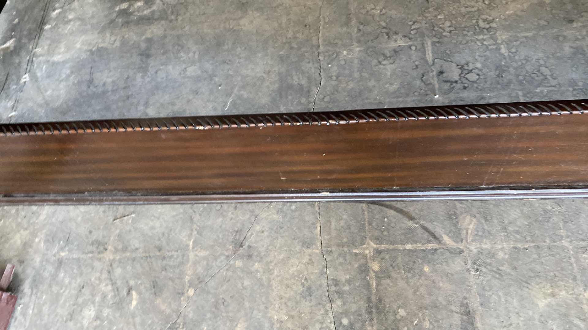 Photo 1 of CAL KING/KING TRADITIONAL WOOD AND LEATHER BED FRAME WITH ACANTHUS LEAF DESIGN BY CROWN MARK 84” X 100” H 78”