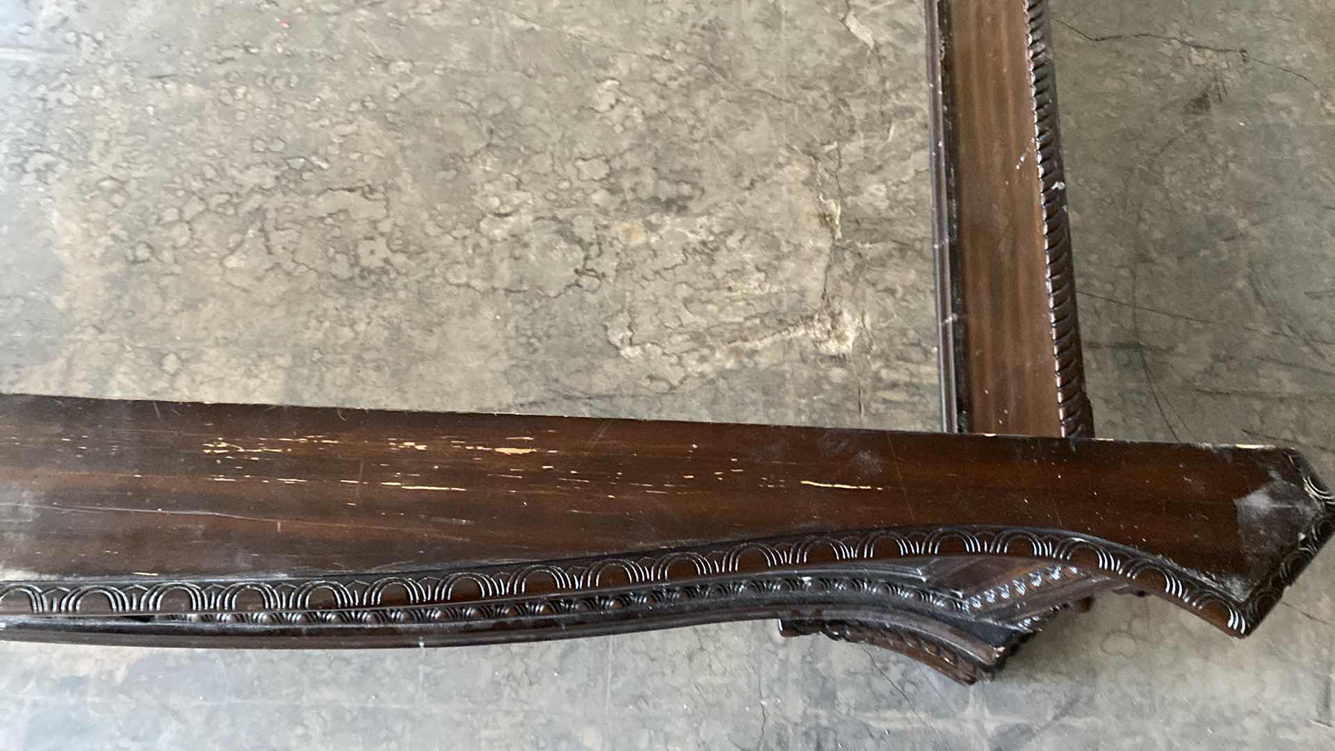 Photo 1 of CAL KING/KING TRADITIONAL WOOD AND LEATHER BED FRAME WITH ACANTHUS LEAF DESIGN BY CROWN MARK 84” X 100” H 78”