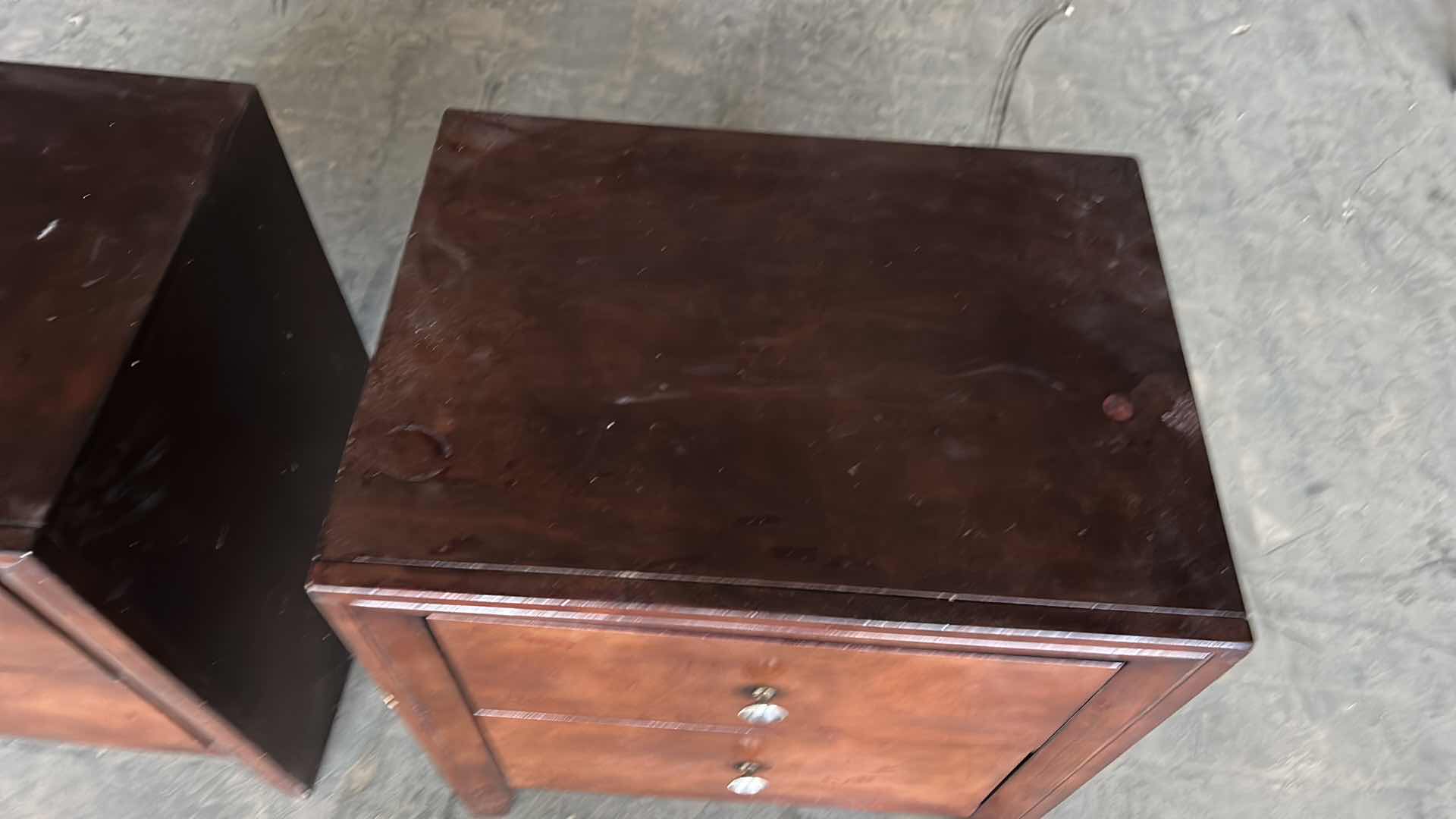 Photo 1 of 2 WOOD NIGHTSTANDS 22” x 16 1/2” x 24”