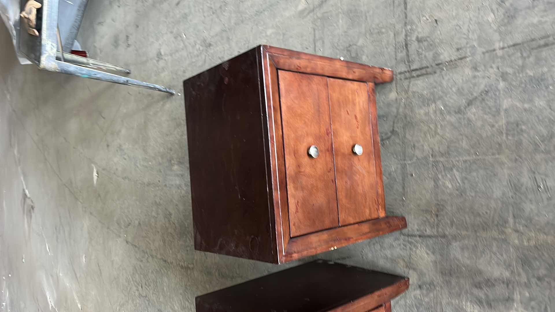 Photo 1 of 2 WOOD NIGHTSTANDS 22” x 16 1/2” x 24”