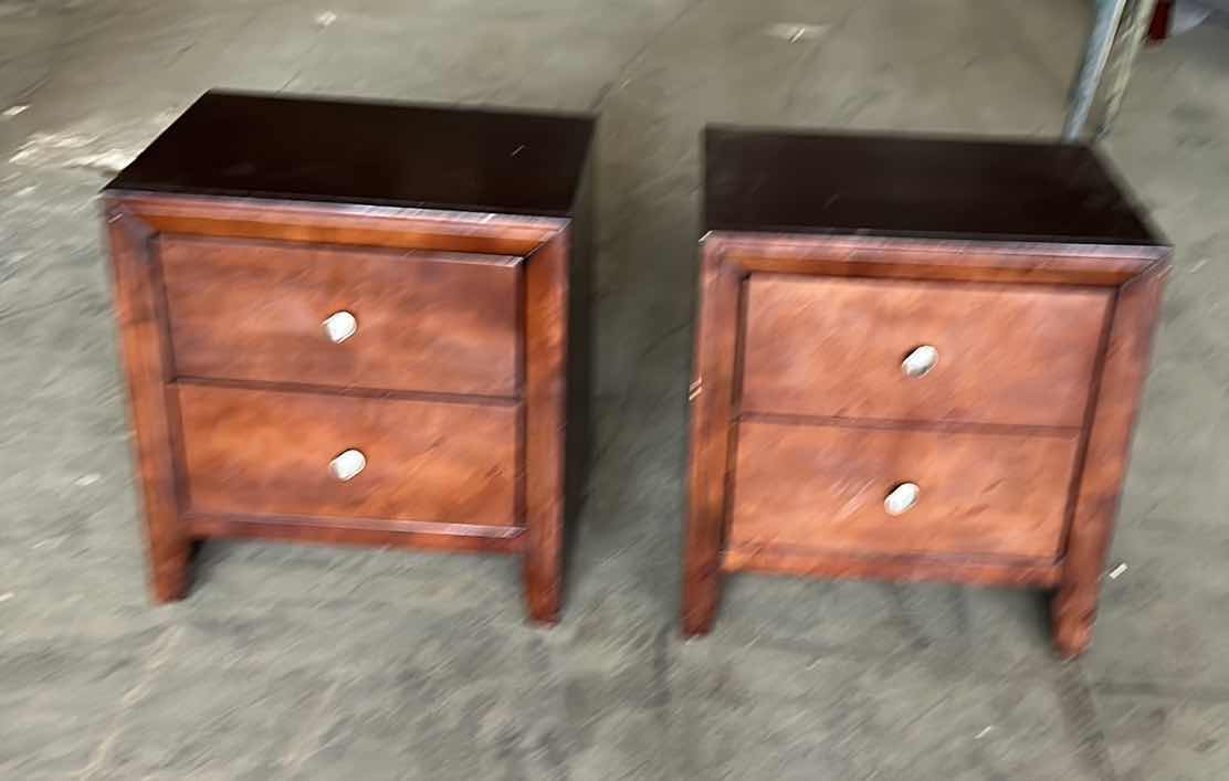 Photo 1 of 2 WOOD NIGHTSTANDS 22” x 16 1/2” x 24”