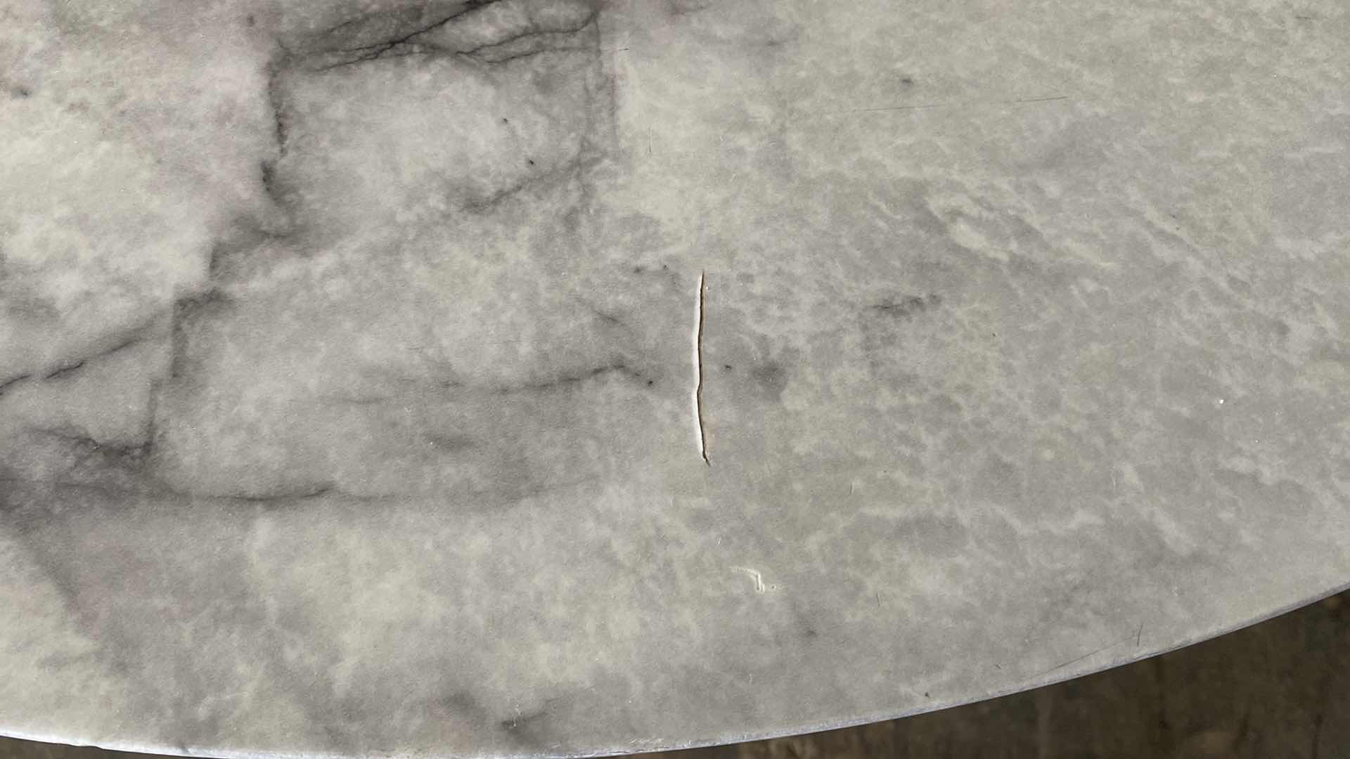 Photo 1 of ROUND THAT N MARBLE TOP TABLE 48” DIAMETER H 30”