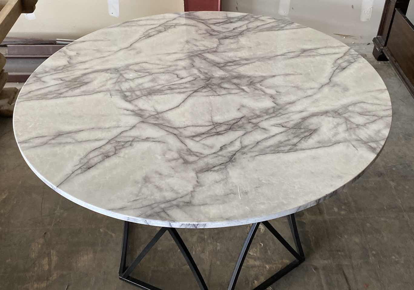 Photo 1 of ROUND THAT N MARBLE TOP TABLE 48” DIAMETER H 30”