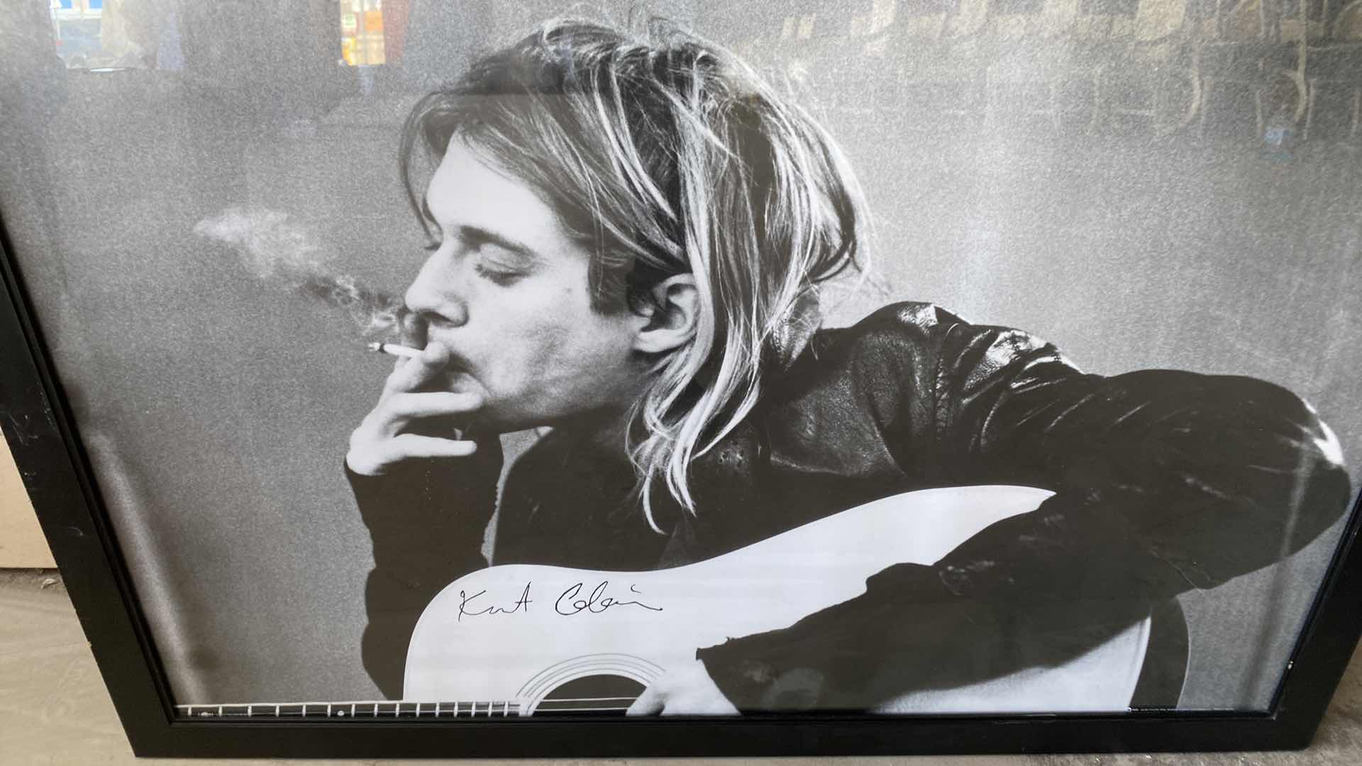 Photo 1 of FRAMED KURT COBAIN POSTER ARTWORK 39” x 27”