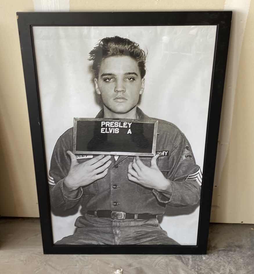 Photo 1 of FRAMED ELVIS PRESLEY ART IS NOT A CRIME POSTER ARTWORK 27” x 39 1/2”