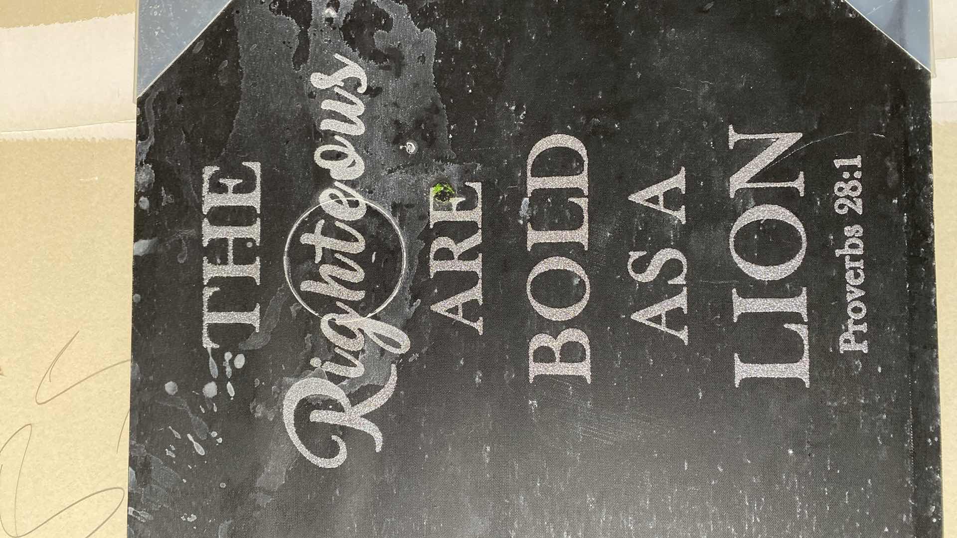 Photo 1 of STRETCHED CANVAS PROVERBS ARTWORK 28” x 20”