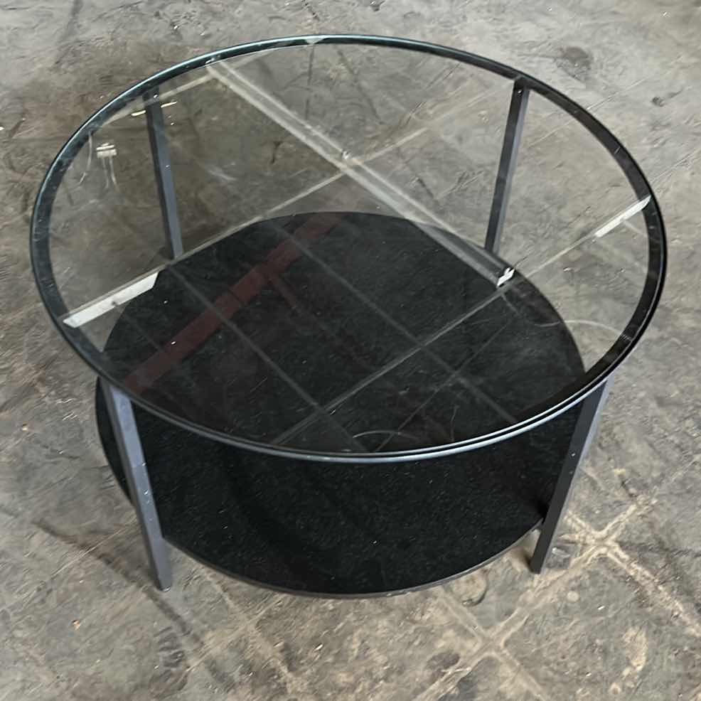 Photo 1 of ROUND GLASS TOP COFFEE TABLE 30” ROUND x 180