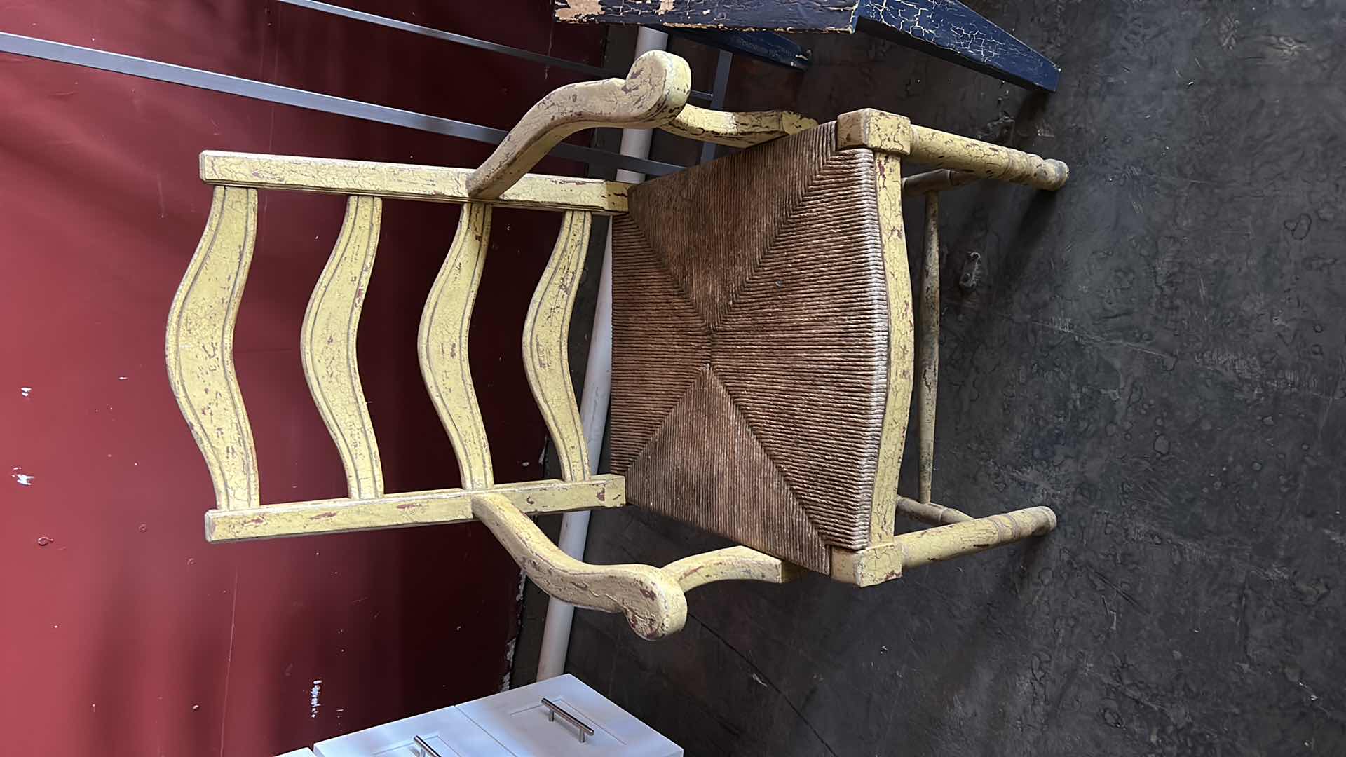 Photo 1 of PAINTED WEATHERED WOOD FURNITURE- 2 CHAIRS AND TABLE